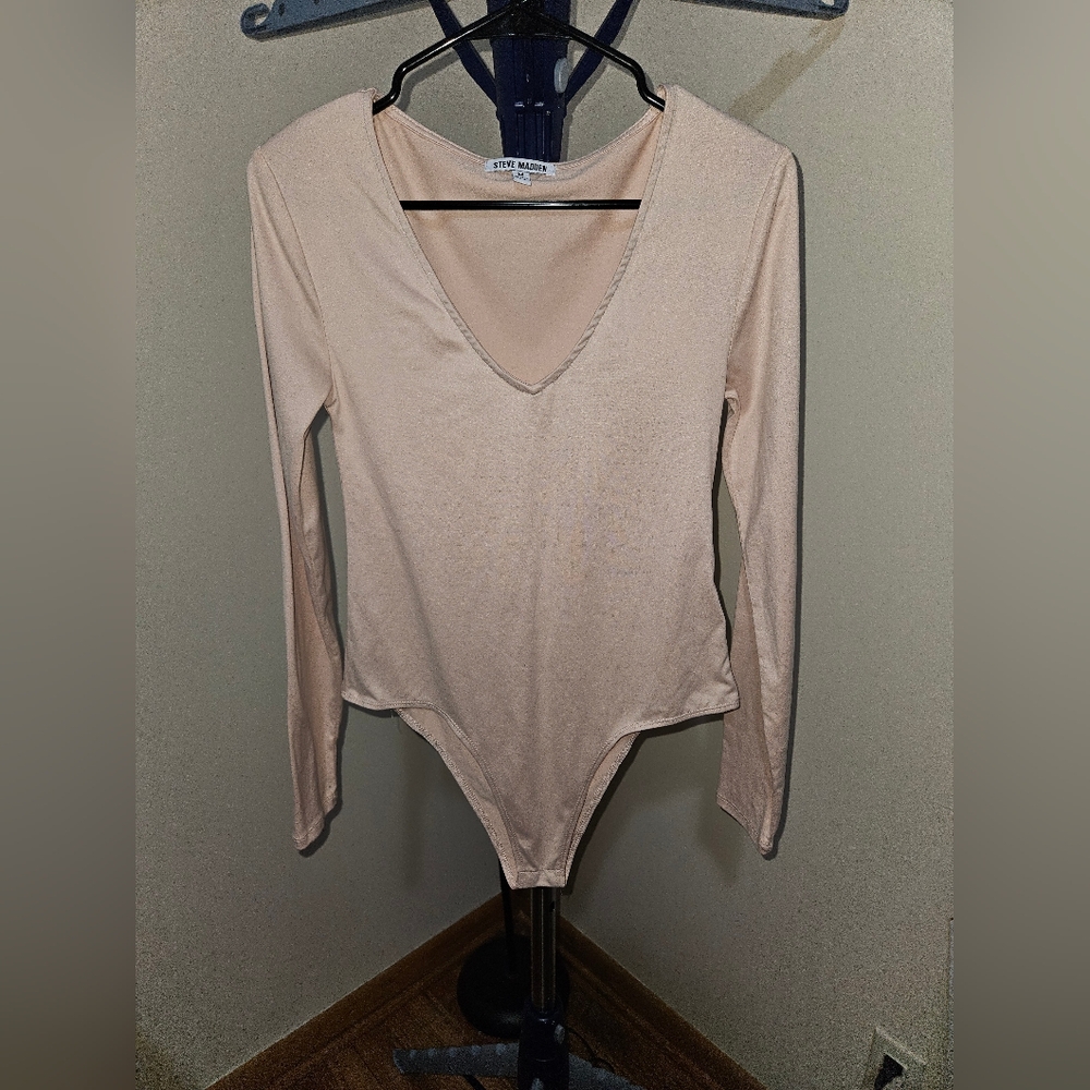 Steve Madden Pink V-Neck Bodysuit